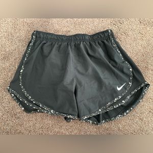 black nike running shorts (M) w cool pin stripes